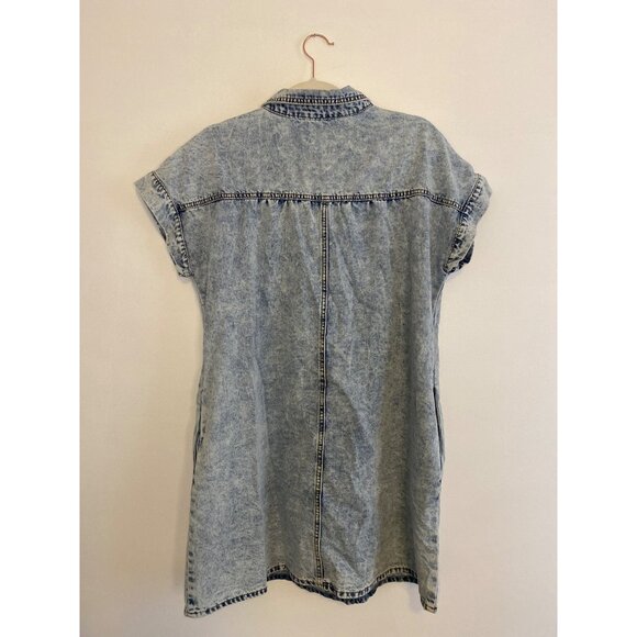 NWT Luvamia Women's Acid Wash Denim Tunic Dress With Pockets Size S - Picture 6 of 6